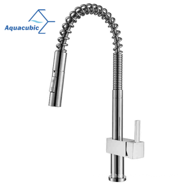 Factory ODM UPC WRAS Spring Pull Down swan stainless steel Kitchen Faucet